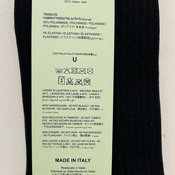 New in box! Off-white, Diagonals Mid Socks, black, size U - Picture 11 of 11